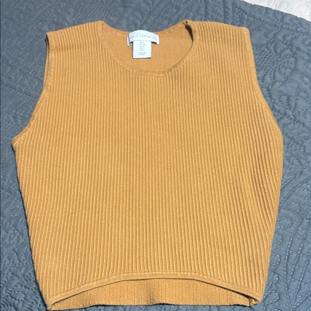 House of Harlow 1960 Ribbed Sleeveless Top - Mustard Gold